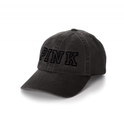 NWT VICTORIA'S SECRET PINK FADED BLACK LOGO ADJUSTABLE BASEBALL HAT CAP ONE SIZE 667546060754 eb-53618491